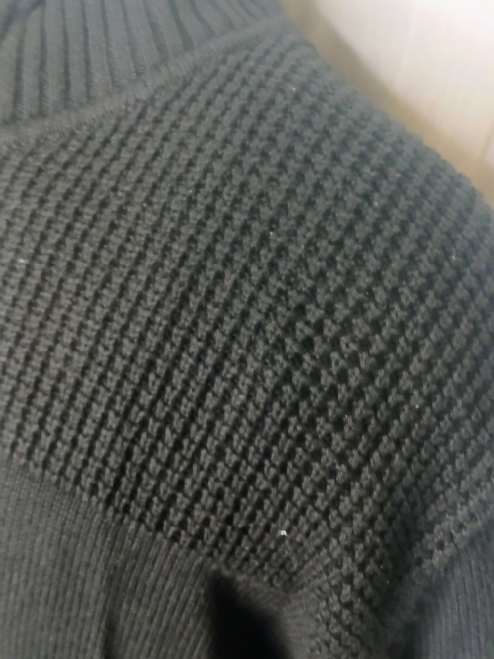 Men's Black Half-Zip Sweater - Picture 3 of 8